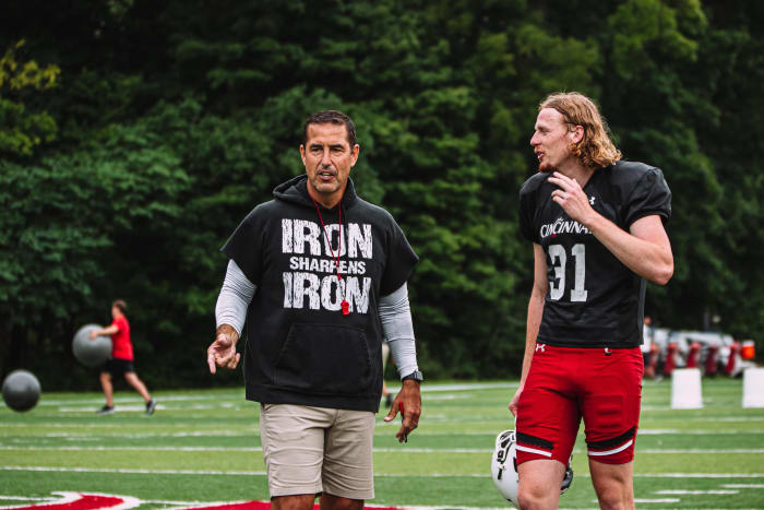 Coach Luke Fickell at preseason camp